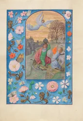 Timmar av drottning Isabella den katolska, drottning av Spanien:  Fol. 131v, Bebådelsen till herdarna