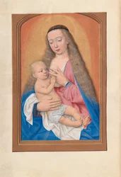 Hours of Queen Isabella the Catholic, Queen of Spain: Fol. 257v, Madonna och barn, ca. 1500.
