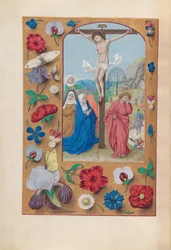 Hours of Queen Isabella the Catholic, Queen of Spain: Fol. 72v, Korsfästelse, ca. 1500.
