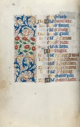Tidsbok Användning av Rouen: fol. 12v, c. 1470.