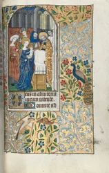 Tidsbok Användning av Rouen: fol. 67r, Presentation av Kristusbarnet i templet, ca. 1470.