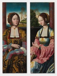 Saint Catherine och Saint Barbara (par)