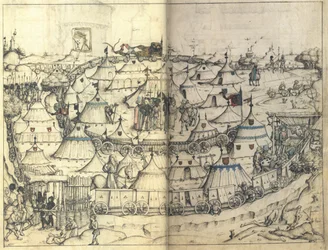 Vagnfortet från Wolfegg Castles medeltida husbok, ca 1485