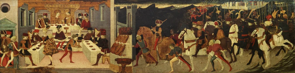 Berättelsen om Alatiel, till häst och vid en bankett (panel)