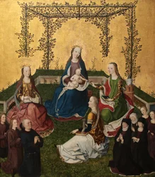 Madonna med barn i rosenberså, ca 1470