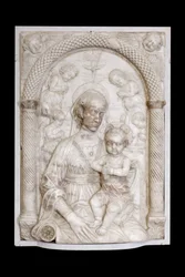Madonna med barn och änglar, ca 1460 (marmor)