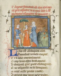 Miniatyr från ett manuskript av Roman de la Rose av Guillaume de Lorris och Jean de Meun, ca 1365