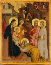 De tre vise männens tillbedjan, ca 1400-10 (äggtempera och guld på träpanel)