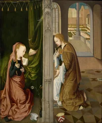 "Bebådelsen", ca 1470-80 (olja på trä)