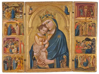 Wallraf-triptyken, ca. 1360 (tempera och guld på panel)