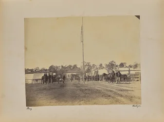 Fort Brady 1:a Connecticut Artillery. Bygga vinterkvarter
