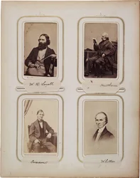 Album med 200 cartes de visite, de flesta av Brady, ca 1865 (sepiafoto)