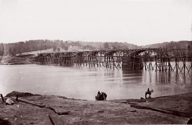 Bro över Tennessee River vid Chattanooga, ca. 1864.