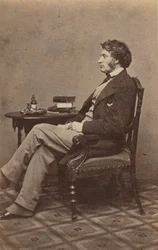 Carte-de-visite-porträtt av Charles Sumner, 1860-talet.