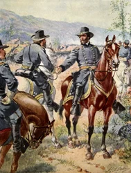 General George Henry Thomas (1816-70) i slaget vid Chickamauga, 20 september 1863.