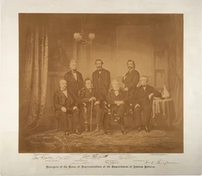 Chefer för riksdagens representanthus, 1868 (sepiafoto)