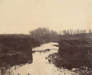 Ruinerna av Stone Bridge - Bull Run, 1862.