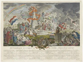 Allegory of True Patriotism, 1788 Symboliskt konsttryck om den sanna fosterlandskärleken (titel på objekt)