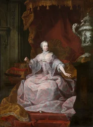 Porträtt av kejsarinnan Maria-Theresa (olja på duk)