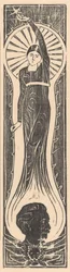 Allegorisk figur med porträtt av Multatuli