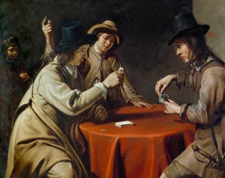 Les cheaters återförenade Målning av Mathieu Le Nain (Lenain) (1607-1677) 1600-talet
