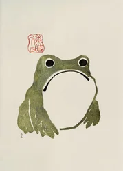 Grumpy Frog I Grön
