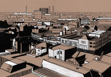 Croydon View, 2016 (akrylfärg på kartong)