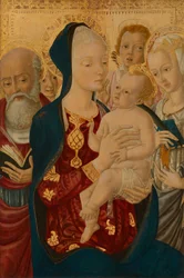 Madonna med barn, Sankt Hieronymus, Sankta Katarina av Alexandria och änglar, ca 1465-1470 (tempera på poppelpanel)