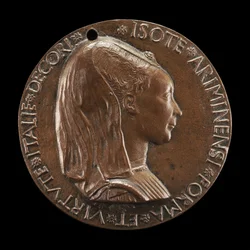 Isotta degli Atti, 14321433-1474, älskarinna 1446, sedan hustru efter 1453, till Sigismondo Malatesta [obv