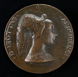Isotta degli Atti, 14321433-1474, älskarinna 1446, sedan hustru efter 1453, till Sigismondo Malatesta [obv