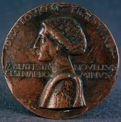 Medail till ära Sigismondo Pandolfo Malatesta framsida, 1446.