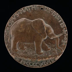 Malatesta-elefanten på en äng [omvänd], 1446.