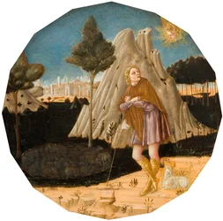 Ängel som visar sig för Joachim, 1500.