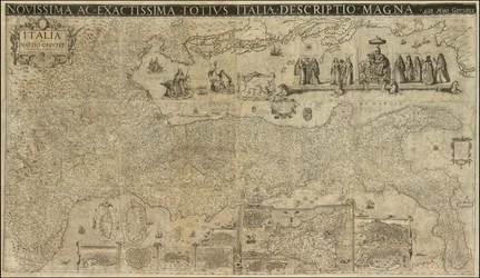 1630 års karta över Italien av Matthaeus Greuter, publicerad 1657 av Stefano Scolari