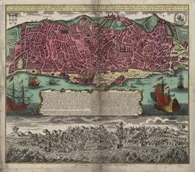 Karta ur Nationalbibliotekets kartsamling. Kartan gavs ut i Augsburg