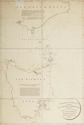 En karta över Basses Straight mellan New South Wales och Van Diemans Land kartlagd av löjtnant Flinders på HMS 
