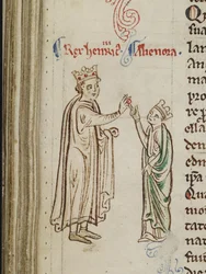 Äktenskap mellan Henrik III och Eleanor av Provence Från Historia Anglorum, Chronica majora