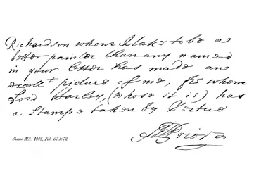 Del av ett brev från poeten Matthew Prior, sent 1600-tidigt 1700-tal, 1840