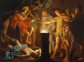 Mucius Scaevola i närvaro av Lars Porsenna, ca 1640-talet (olja på duk)