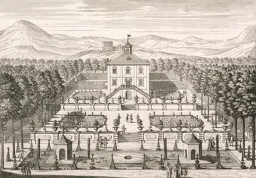 Hus och trädgård, 1715