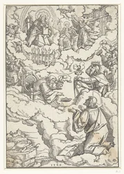 Holländska: Johannes evangelistens vision med Gud på tronen och de tjugofyra äldste