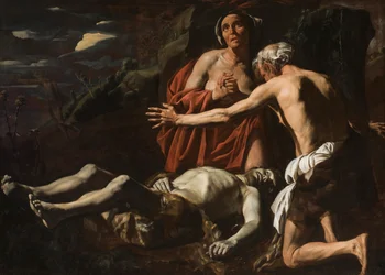 Adam och Eva sörjer Abels död, 1632-1635.