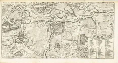 Beleg van Ath, 1706 Plan över omgivningarna i Ath belägrad av de allierades trupper och tagen den 2 oktober 1706 (titel på objekt)