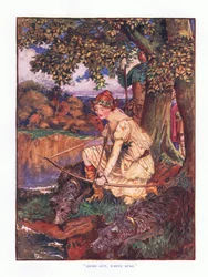 Kom ut vit hjort, illustration från Lady And Fairy Tales, 1914