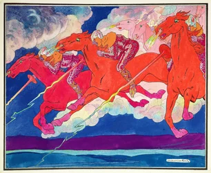 The Legions of Attila Descending from Heaven, c.1920 (akvarell på papper)