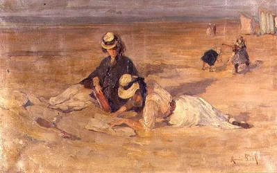 På stranden