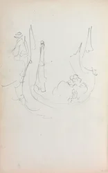 Italiensk skissbok: Gondol sida 35, 1898-1899.