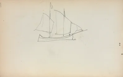 Italiensk skissbok: Segelbåt sida 224, 1898-1899.