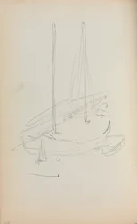 Italiensk skissbok: Segelbåt sida 60, 1898-1899.