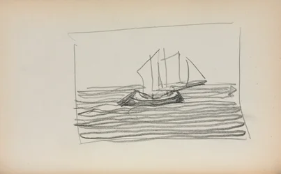 Italiensk skissbok: Segelbåt sida 75, 1898-1899.